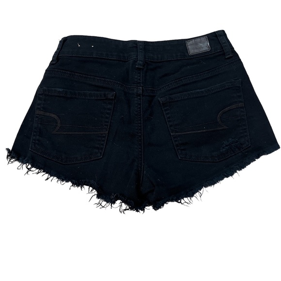 High Rise Black Jean Shorts, Stretch, American Eagle, Size 2 - Picture 2 of 2